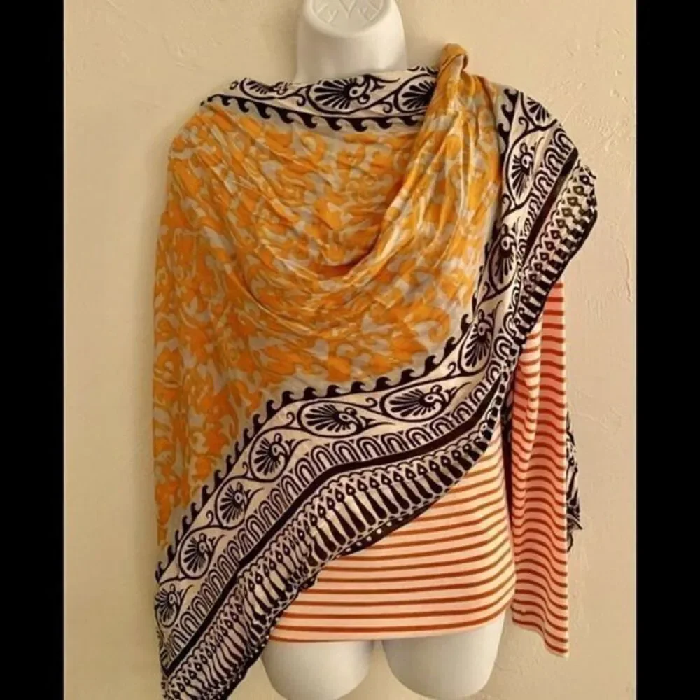 - Nordstrom Brazen Wrap Scarf - 26 x 66 gray orange